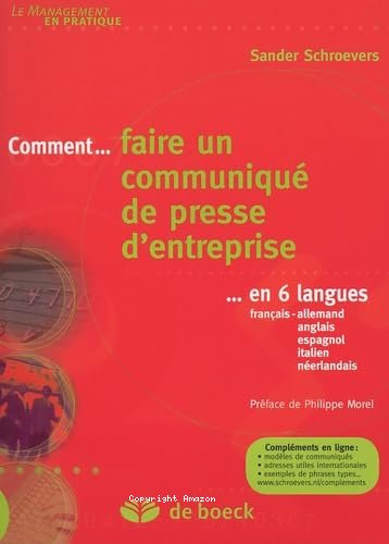 Coment faire un communiqué de presse d'entreprise en 6 langues français, allemand, Anglais, espagnol, italien, néerlandais