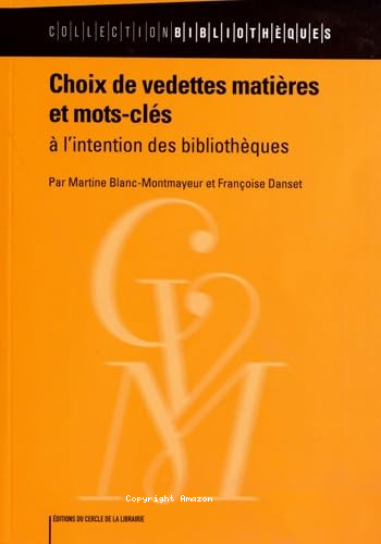 Choix de vedettes matières et mots-clés