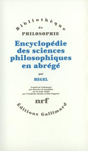 Encyclopédie des sciences philosophiques en abrégé 