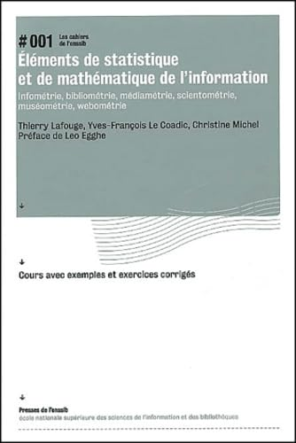 Eléments de statistique et de mathématique de l'information 